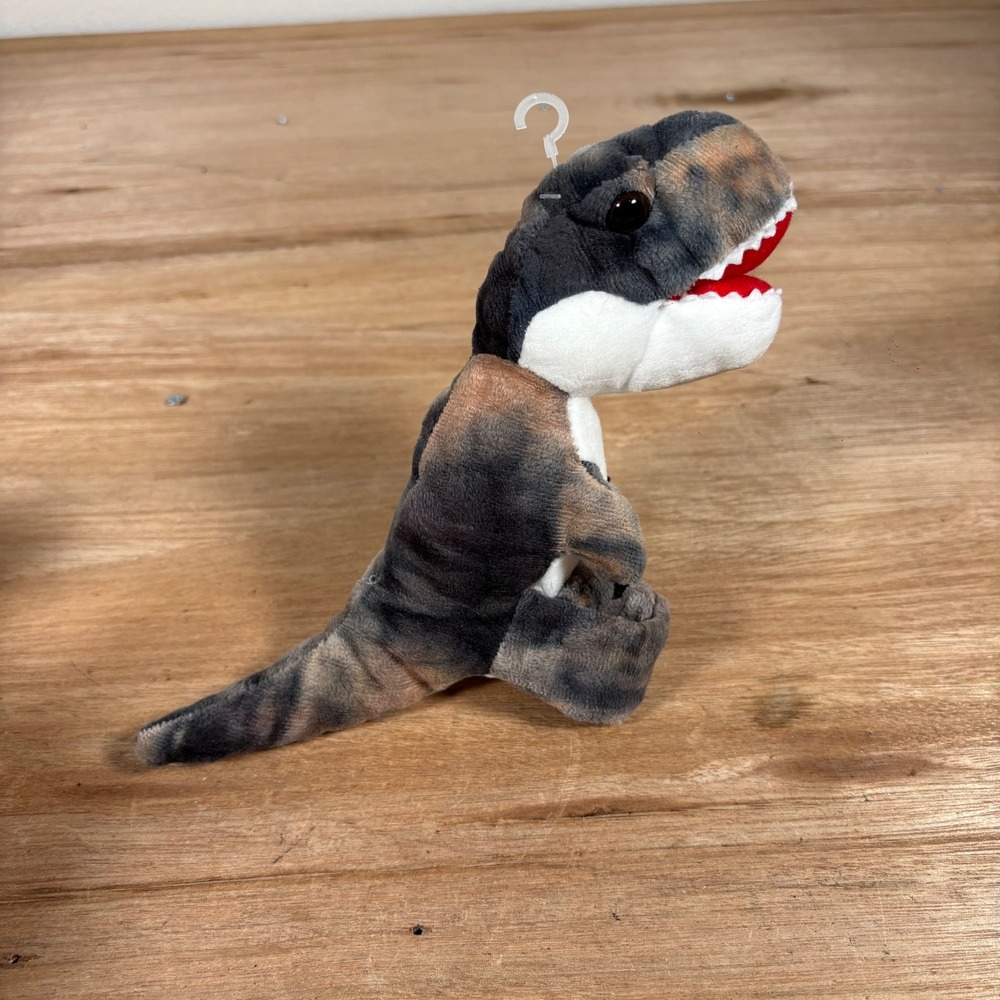 Wild Republic T-Rex Dinosaur Plush Grey Brown Camo Tyrannosaurus Rex 8 Inch